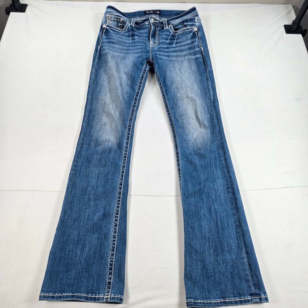 Miss Me Mid Rise Western Warm Wings Denim Jeans Women's Size 29